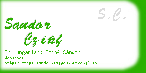sandor czipf business card